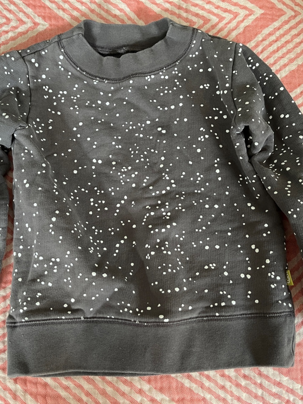 Nui Dark Gray Sweatshirt with White Speckle Print